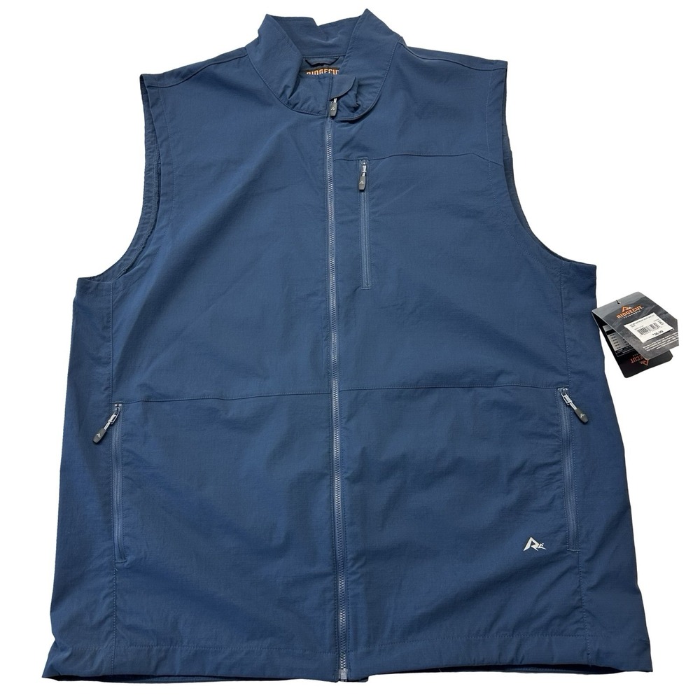 New Ridgecut Vest Mens Size XL Tall Toughshield Softshell‎ Bonded Zip Blue